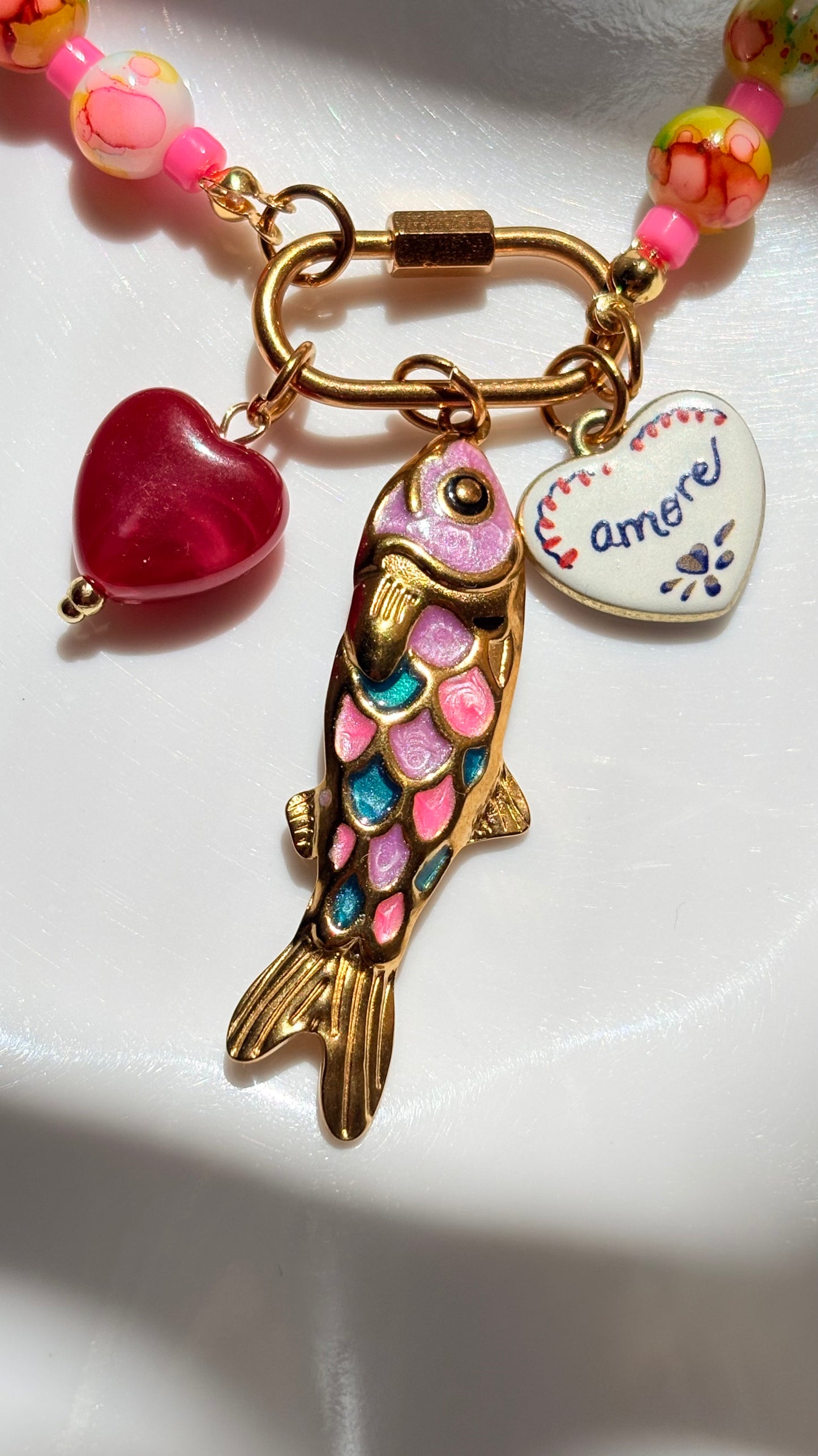 Collar Bali Rosa & Charms