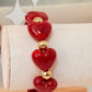 pulsera concha corazon rojo