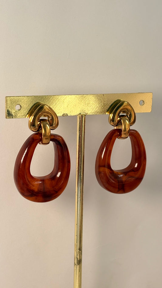 Aretes Acrilico cafe