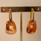 Aretes acrilico cuadrado Ambar