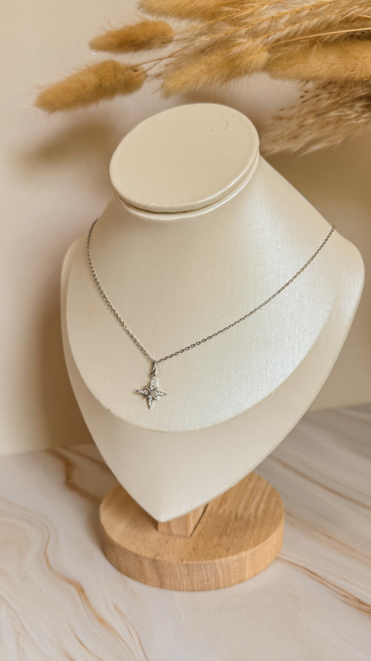 Collar Celeste Plata