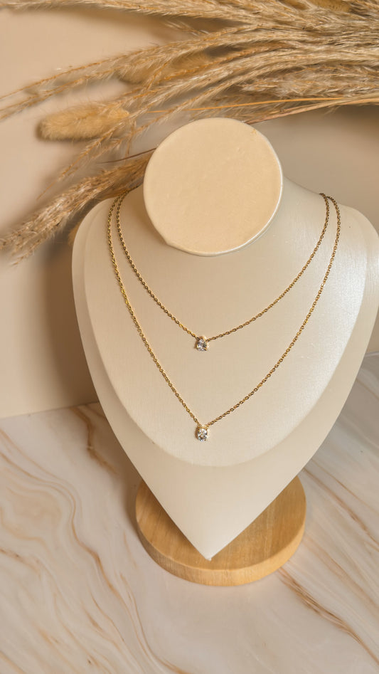 Collar doble brillo mini