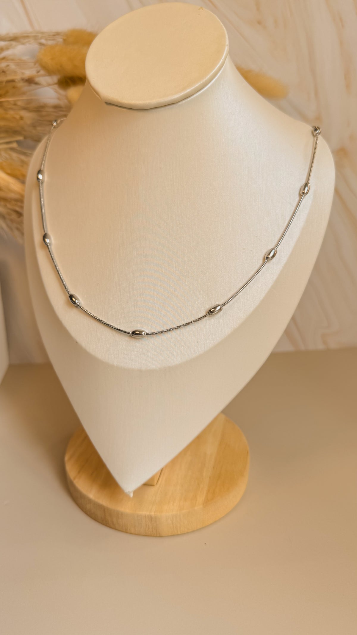 Collar basica balines plata