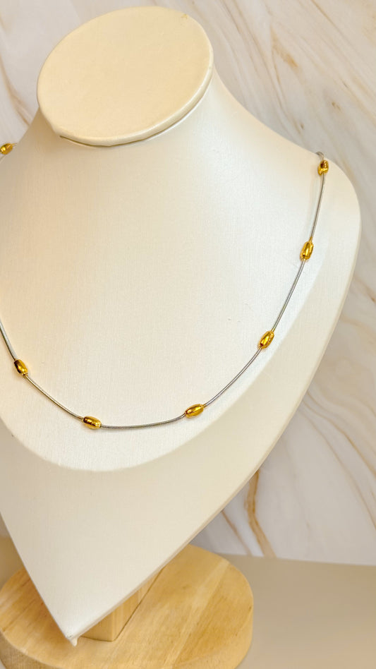 Collar basica balines bicolor