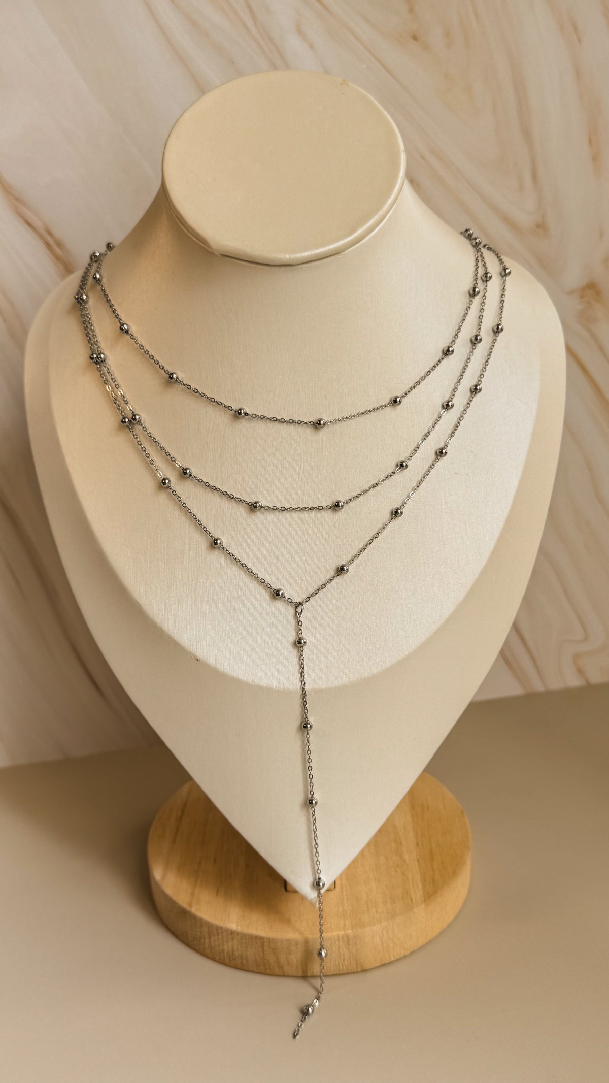 Collar Corbatero Triple Plata