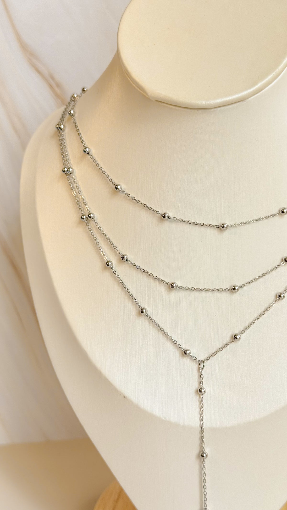 Collar Corbatero Triple Plata