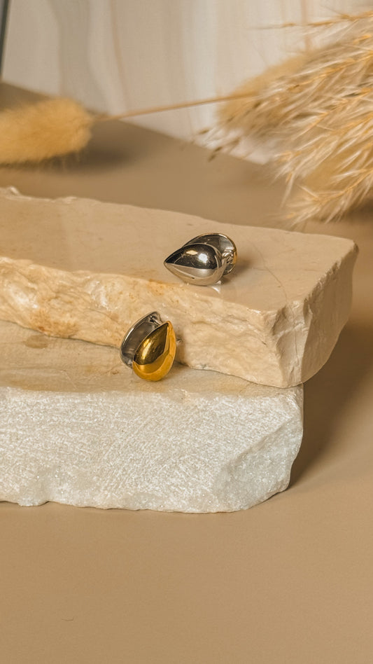 Aretes gota bicolor