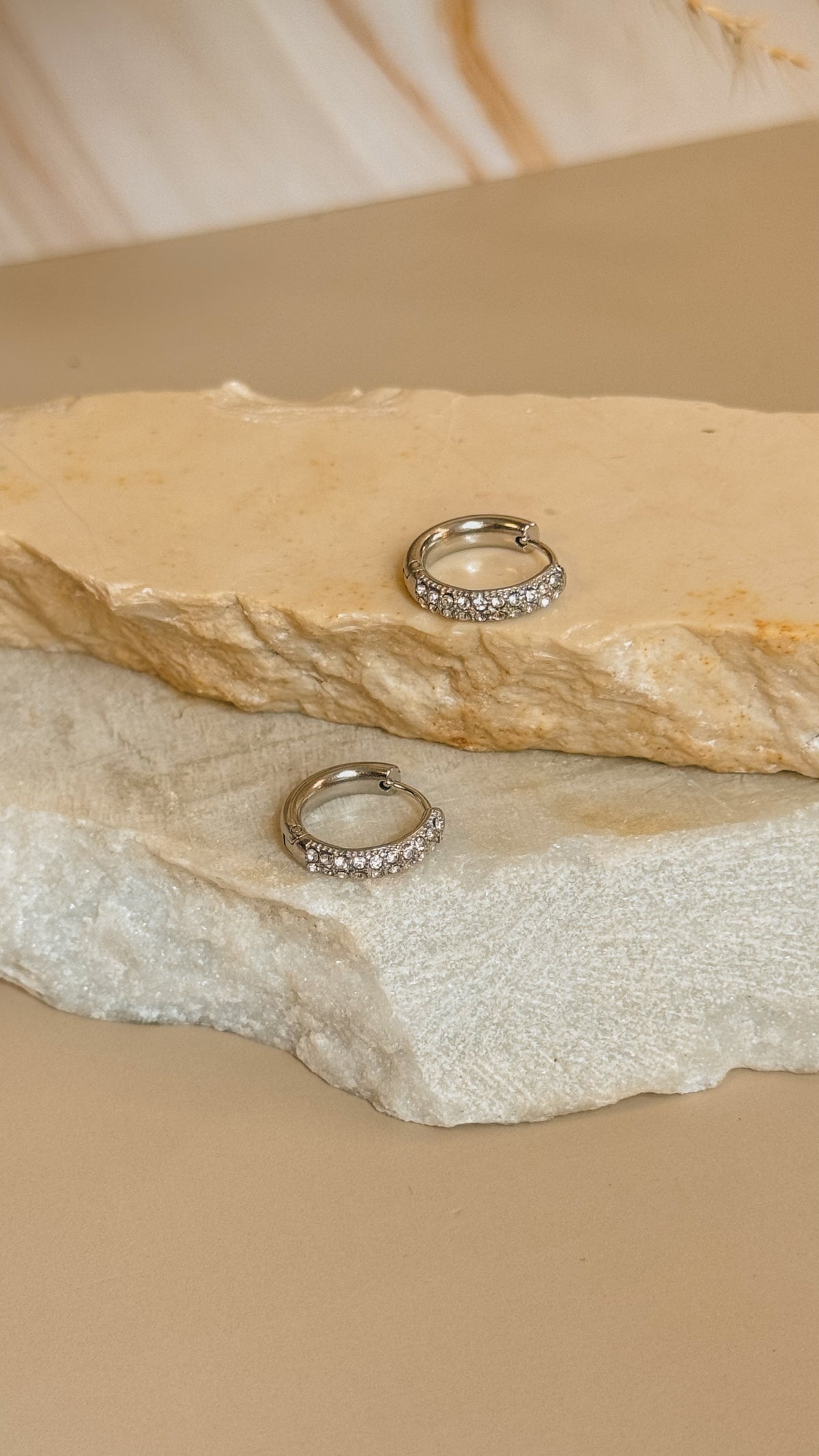Set Aretes diamantes plata 3pzs