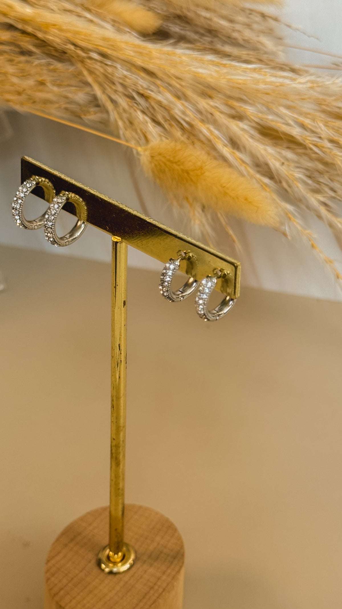 Set Aretes diamantes plata 3pzs