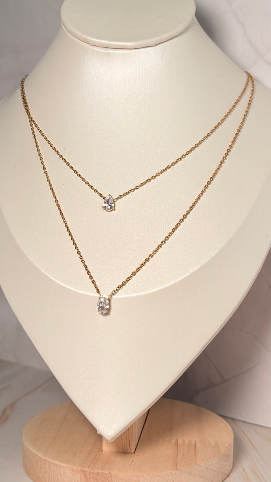 Collar doble brillo mini