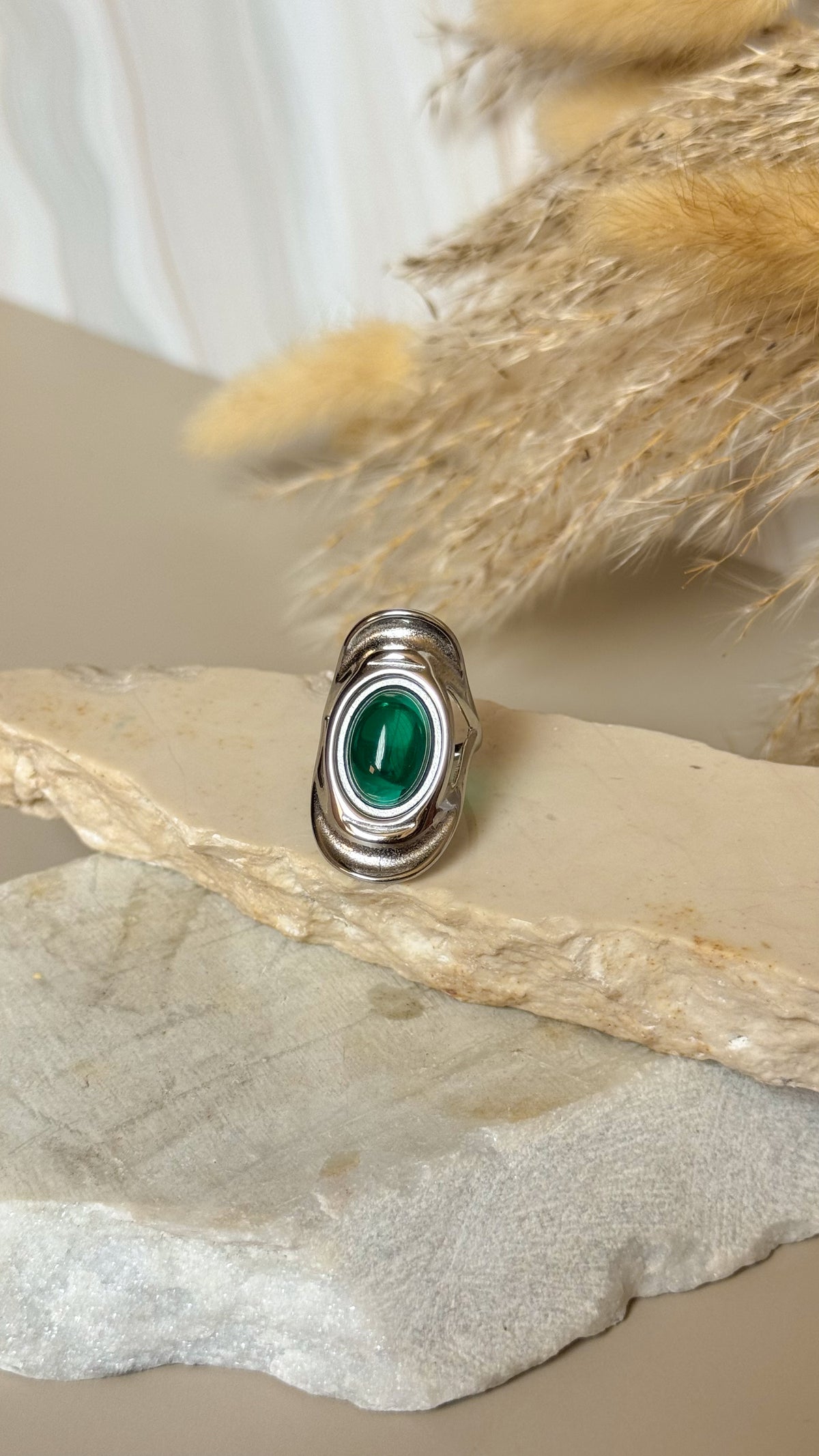 Anillo Esmeralda Plata #9