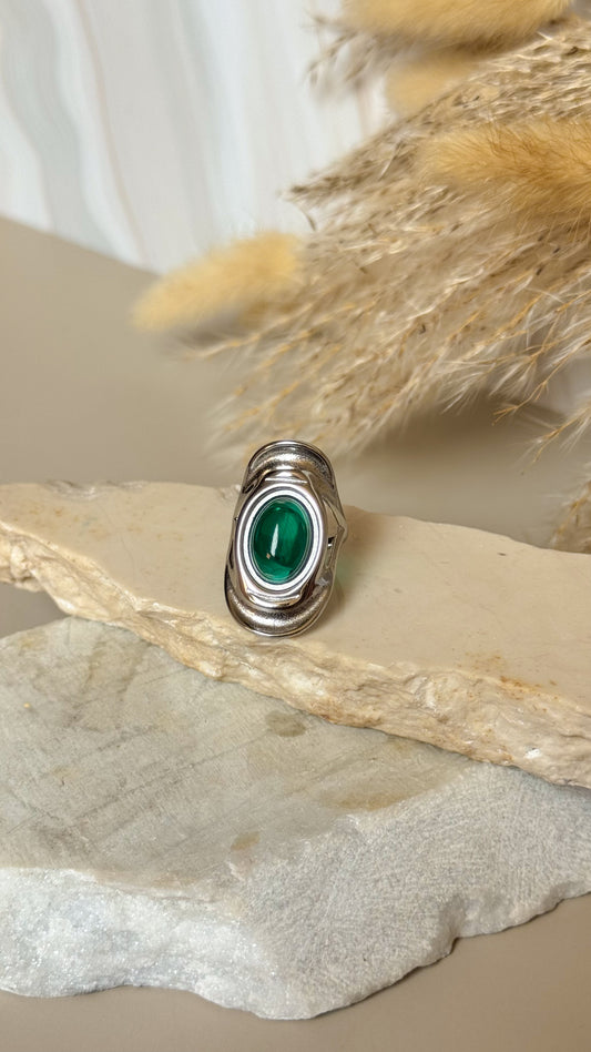 Anillo Esmeralda Plata #9