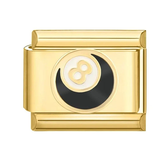 Charm Gold 8 Ball