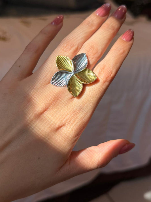 Anillo Flor Bicolor