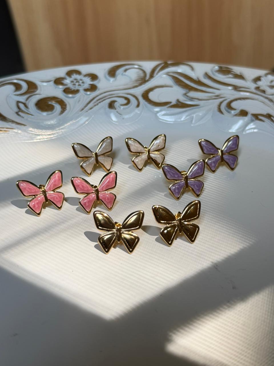 Aretes Mariposa Blanco