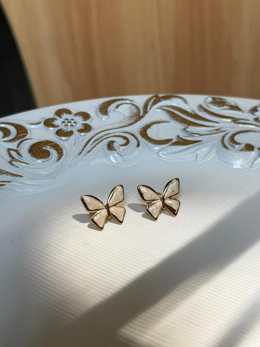 Aretes Mariposa Blanco