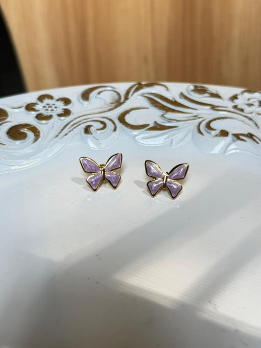 Aretes Mariposa Lila