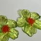 Aretes Maxi Flor Acrilico Verde