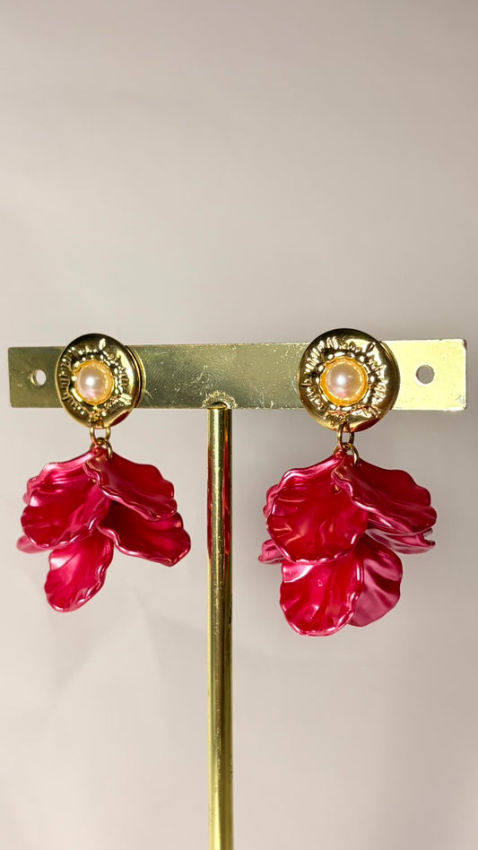 Aretes Acrylic Rain Fucsia
